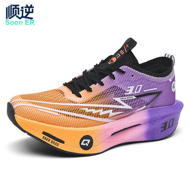 Placa de carbono das mulheres dos homens sapatos esportivos profissionais corrida tênis respirável Casual tênis basquete