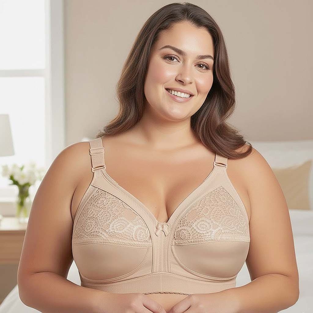Sutiã Plus Size Reforçado Pala Dupla Forrado Renda Soutien Alça Larga Regulável Lingerie