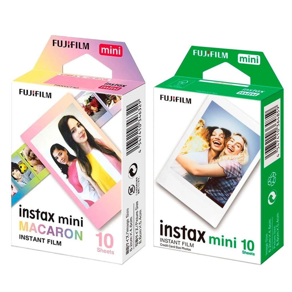 Kit 20 Fotos Filme Instax Mini Instantâneo Fujifilm - 10 Branco + 10 Macaron