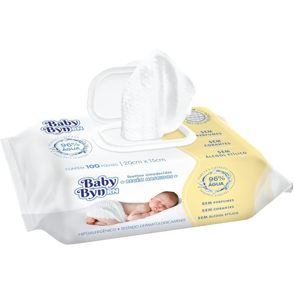 Toalhas Umedecidas Baby Byn  Rn C/100 Toalhinhas Recém Nascido