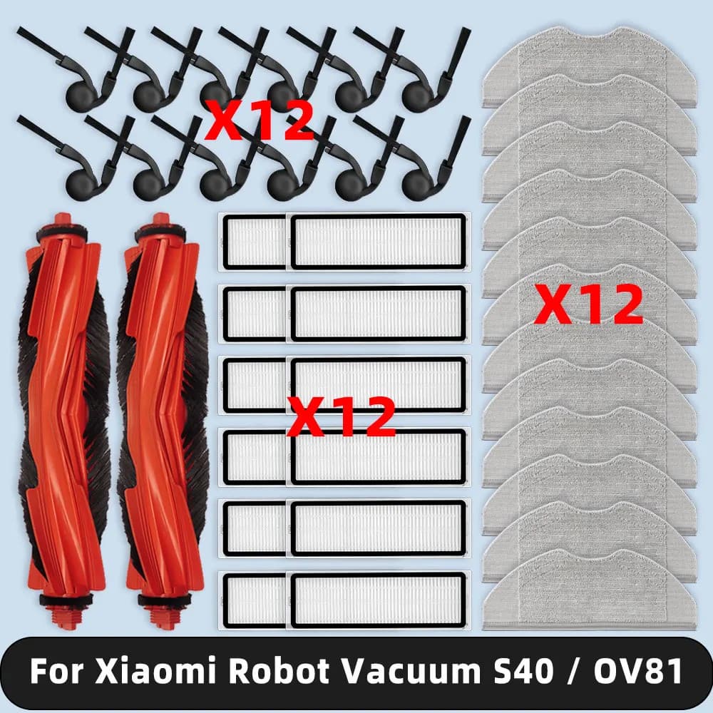 Compatível Para (Xiaomi Robô Vácuo S40/OV81) Peças De Reposição Acessórios Escova Lateral Principal Filtro HEPA Pano Mop