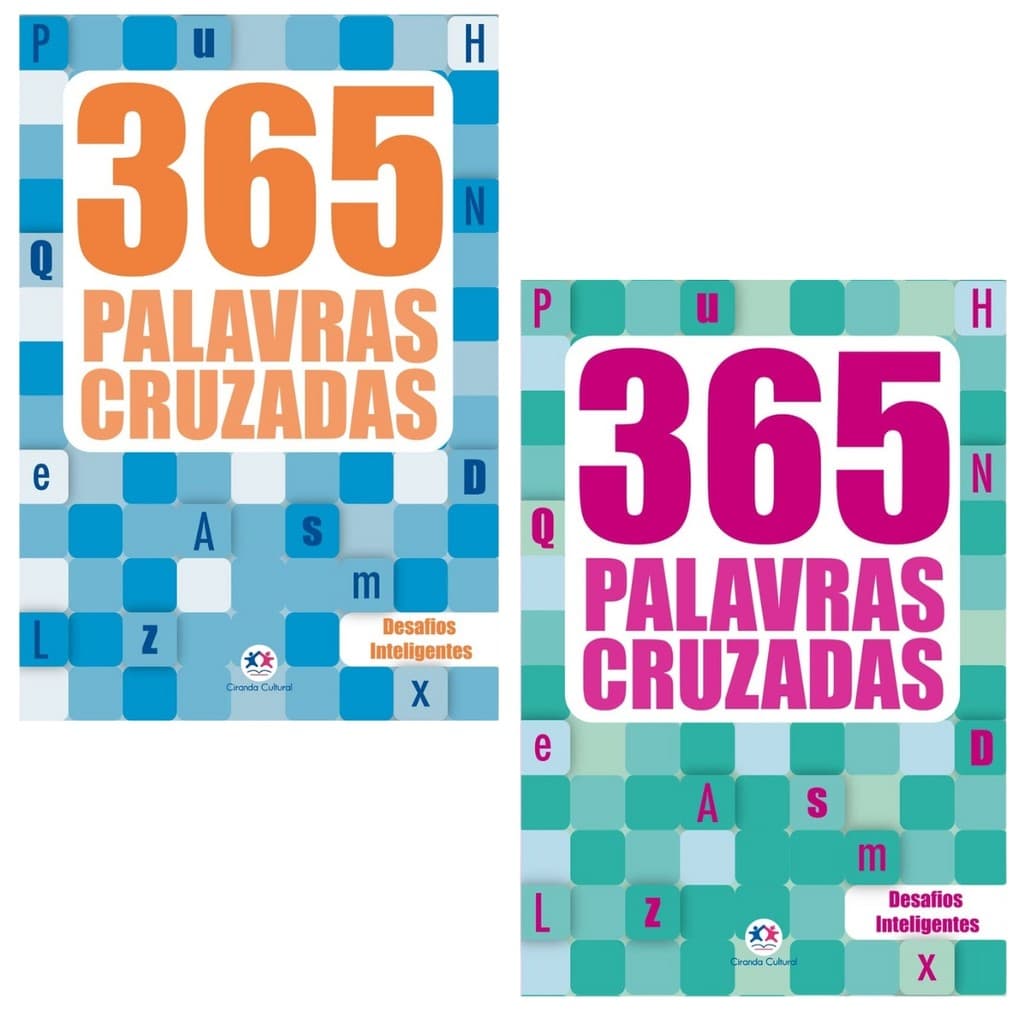 Kit Livro 365 palavras cruzadas diretas Vol 1 e Vol 2 - Ciranda Cultural