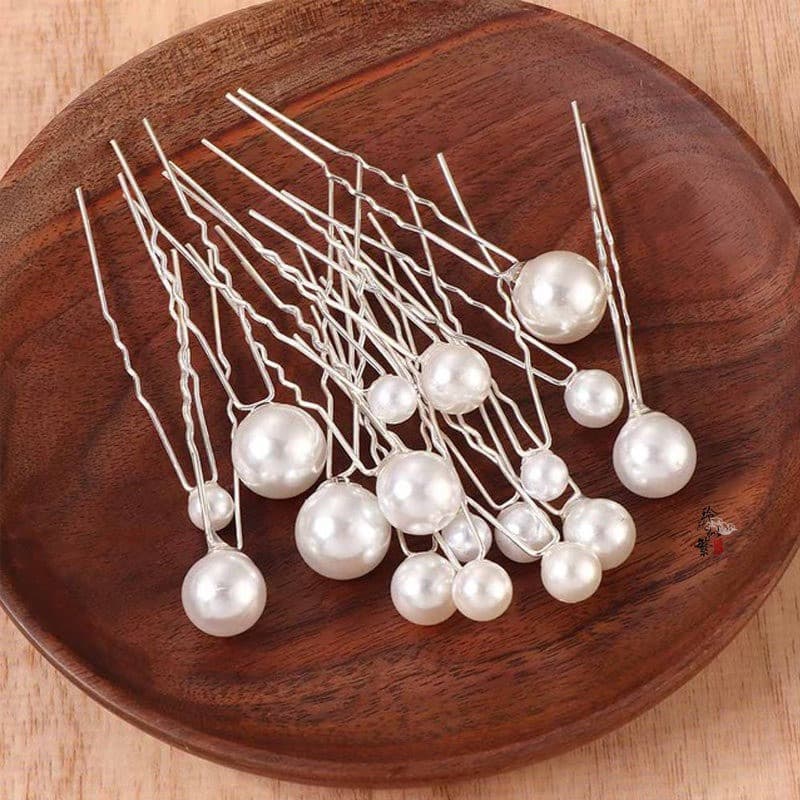 Grampos de Pérola Prata 18 Peças – Enfeite Para Penteado de Noiva