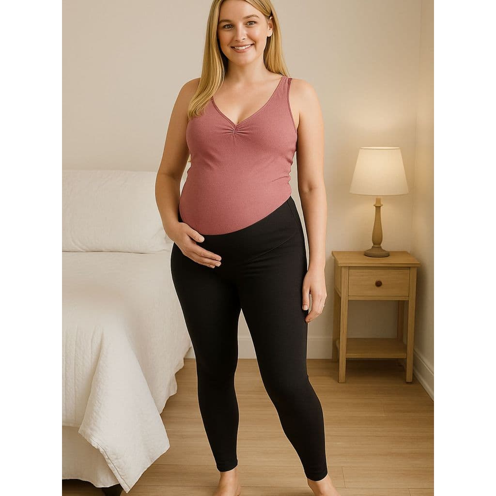 Calça Legging Gestante Cós Ultra Baixo Conforto Máximo sem apertar barriga calça para grávida cos baixo na frente matern