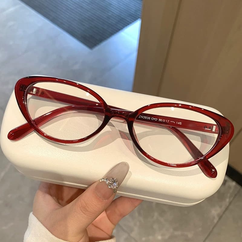 Coreano Retro Pequeno Olho De Gato Óculos De Armação Completa Para Homens Mulheres Moda Na Anti Luz Azul