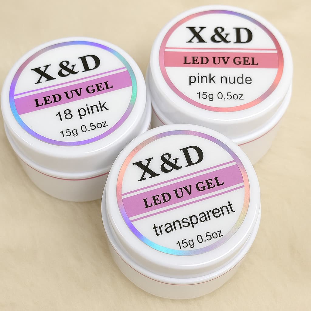 Kit 3 Gel 15g X&D Para Unhas Gel fibra XED XD Profissional Alongamento De Unha