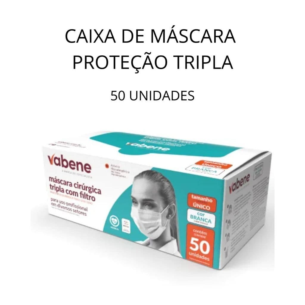 Máscaras Descartáveis Tnt Descartável Branca Tripla Camada Premium  COM ANVISA