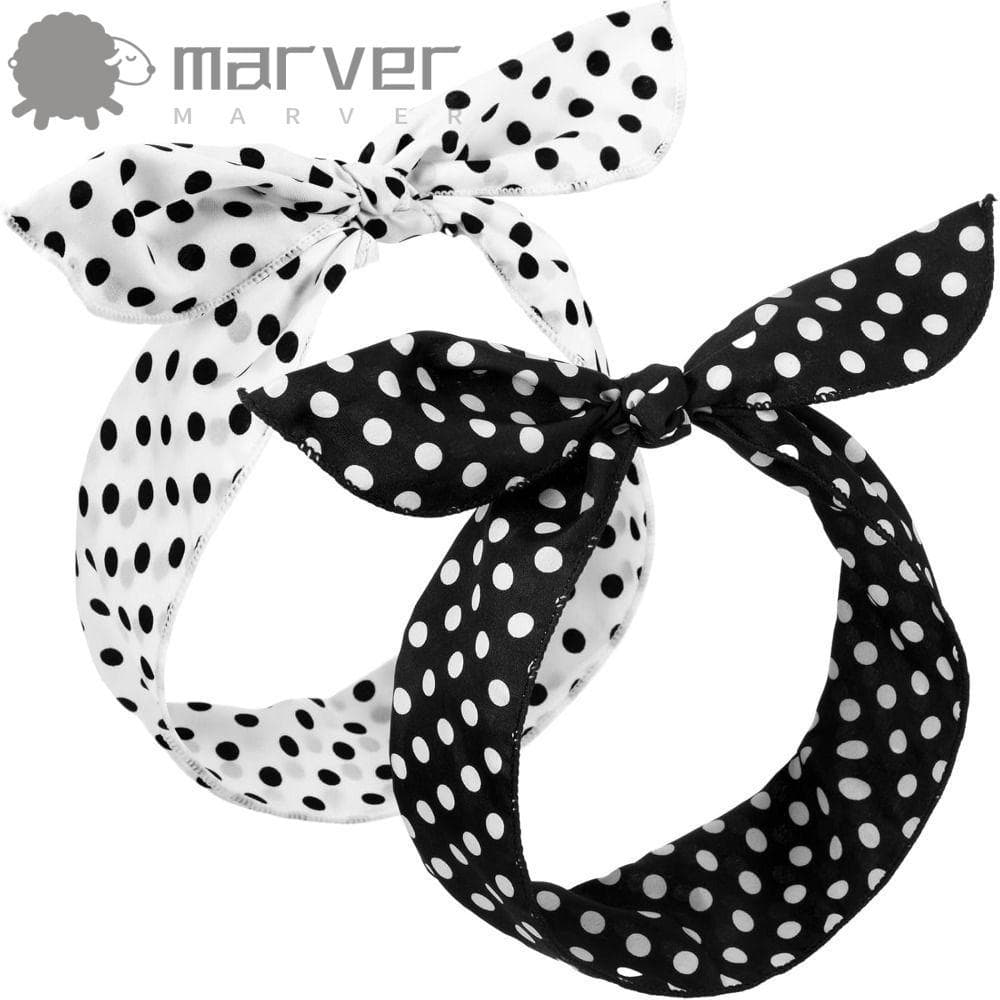 MARVER 2 Peças Bandana , Faixa De Cabelo Larga De Bolinhas , Laço Retrô , Lenço De Cabeça Feminino , Acessórios