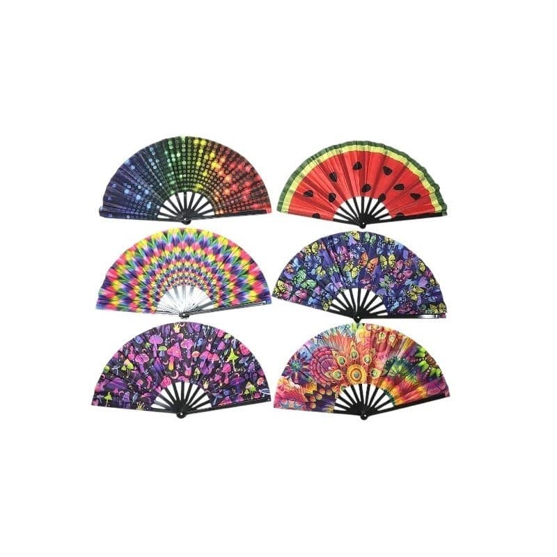Leque Grande Dobrável Estampado