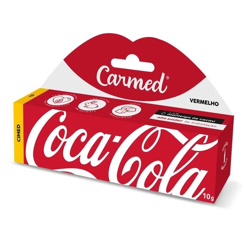 Carmed Hidratante Labial Coca Cola Vermelho 10g