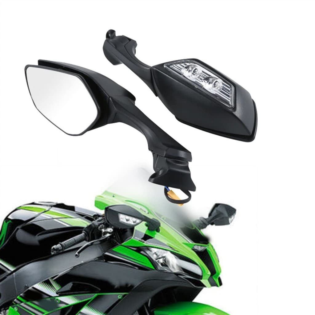 Espelho Retrovisor LED Para Motocicleta Com Sinal De Volta-Espelhos Laterais Ninja ZX 10R H2 2011-2020