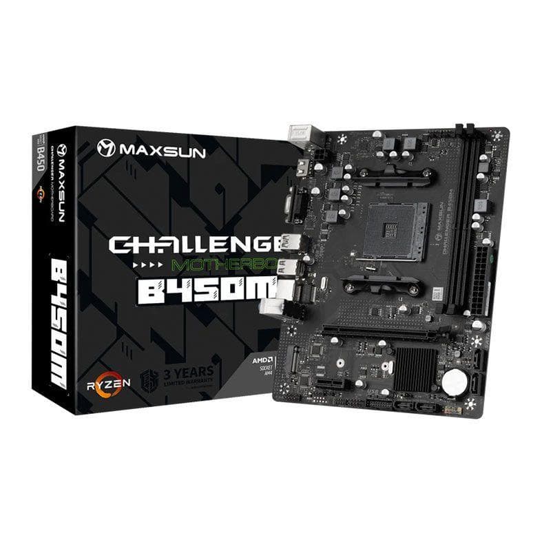 Placa Mae Maxsun Challenger B450M, DDR4, Socket AMD AM4, M-ATX, Chipset AMD B450,MS-CHALLENGER-B450M