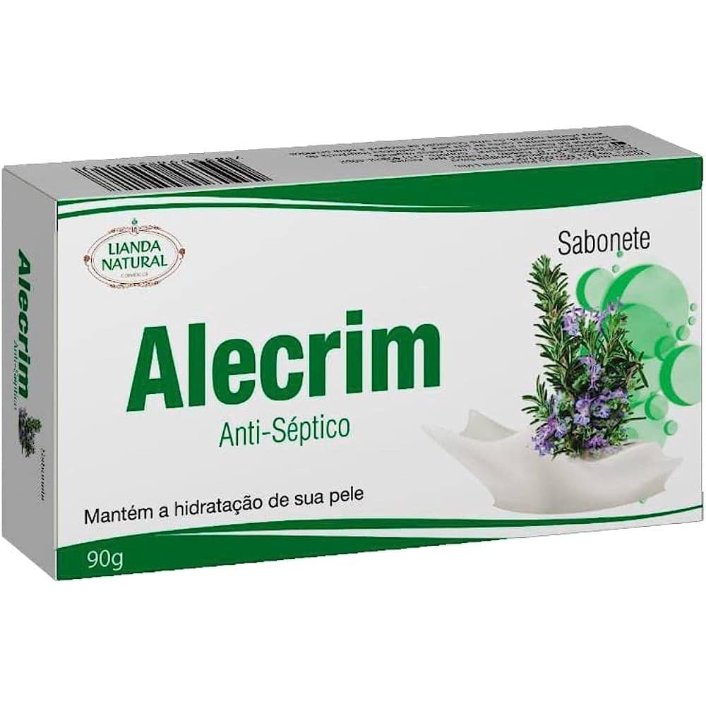 Sabonete Natural Alecrim Anti-Septico 90G - Lianda Natural