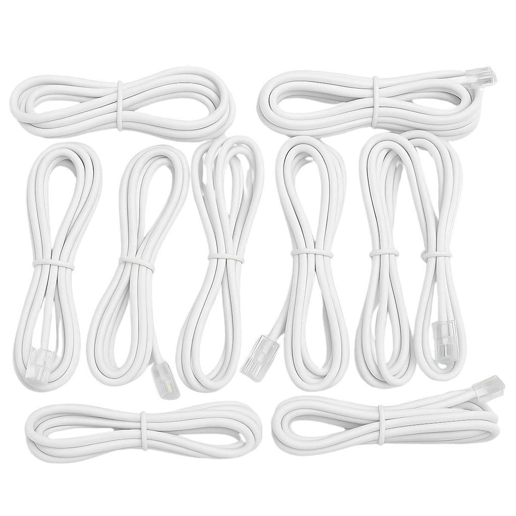 Kit com 10 Cabos 2 Vias RJ11 para Telefone, Fax, Modem
