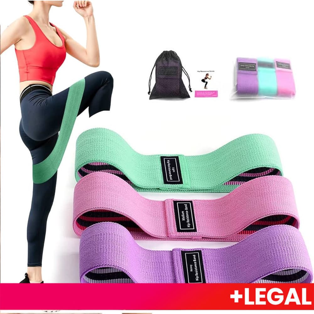 Kit 3 Faixas Elásticas De Exercício Hip Resistance Bands Para Malhar em Casa