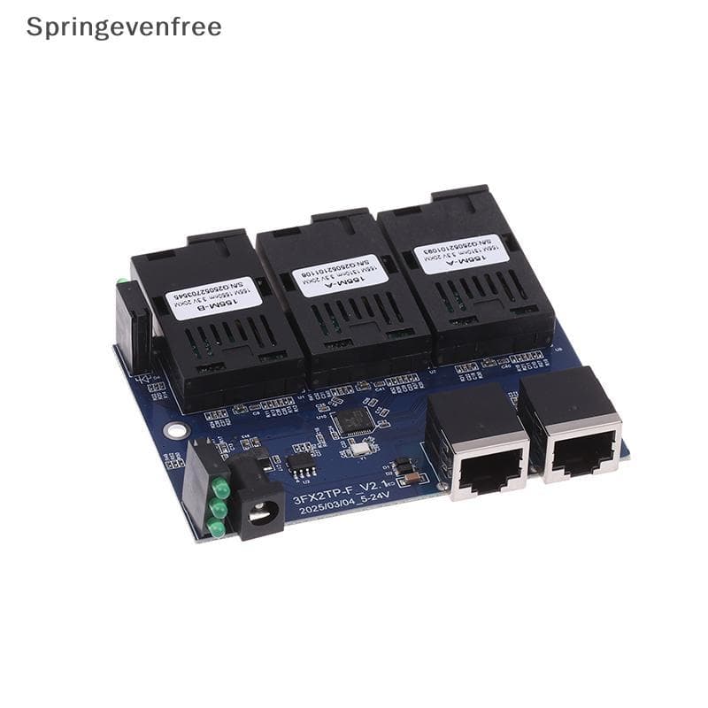 Spe 3F2E Conversor Ethernet Rápido 20KM De Mídia Óptica De Fibra Modo Único 2 RJ45 3 Porta FE