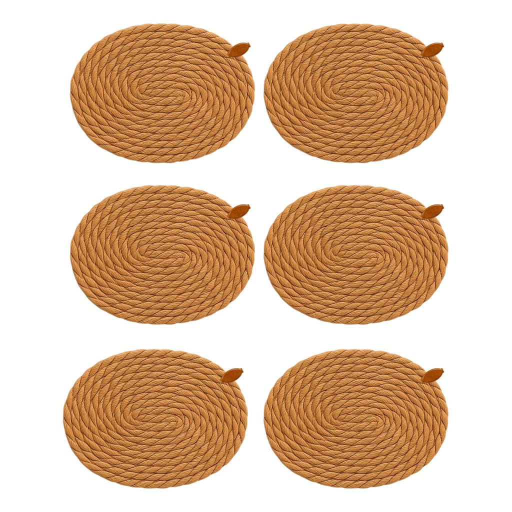 Jogo Americano Oval Fibra Natural Rattan Mesa Posta 6 Peças