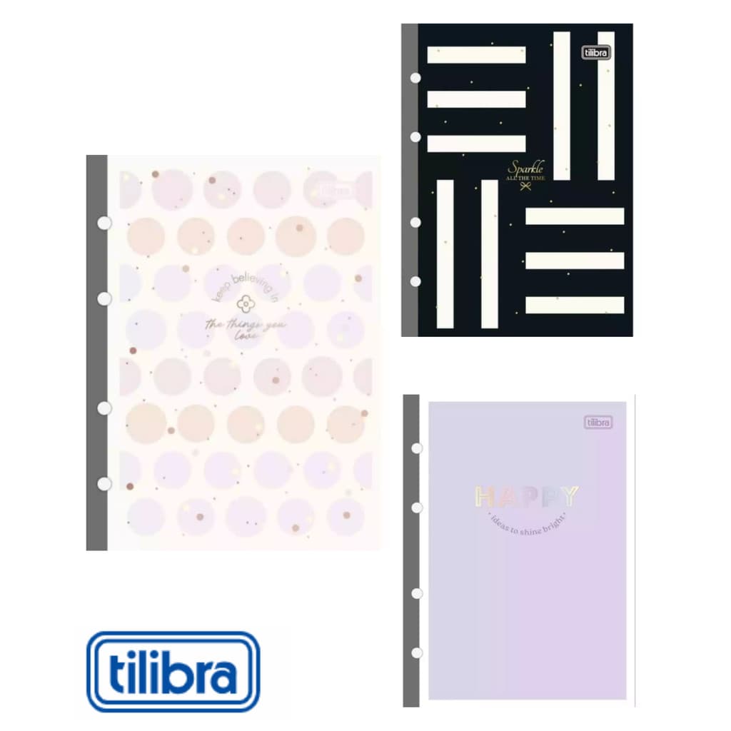 Bloco Refil de folhas para fichário colegial 80 folhas