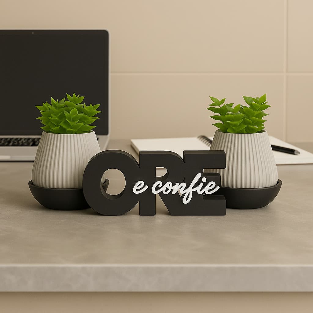 Vaso Decorativo com Palavra Ore e Confie Super Resistente, alta Qualidade Decoração BIG Bricks