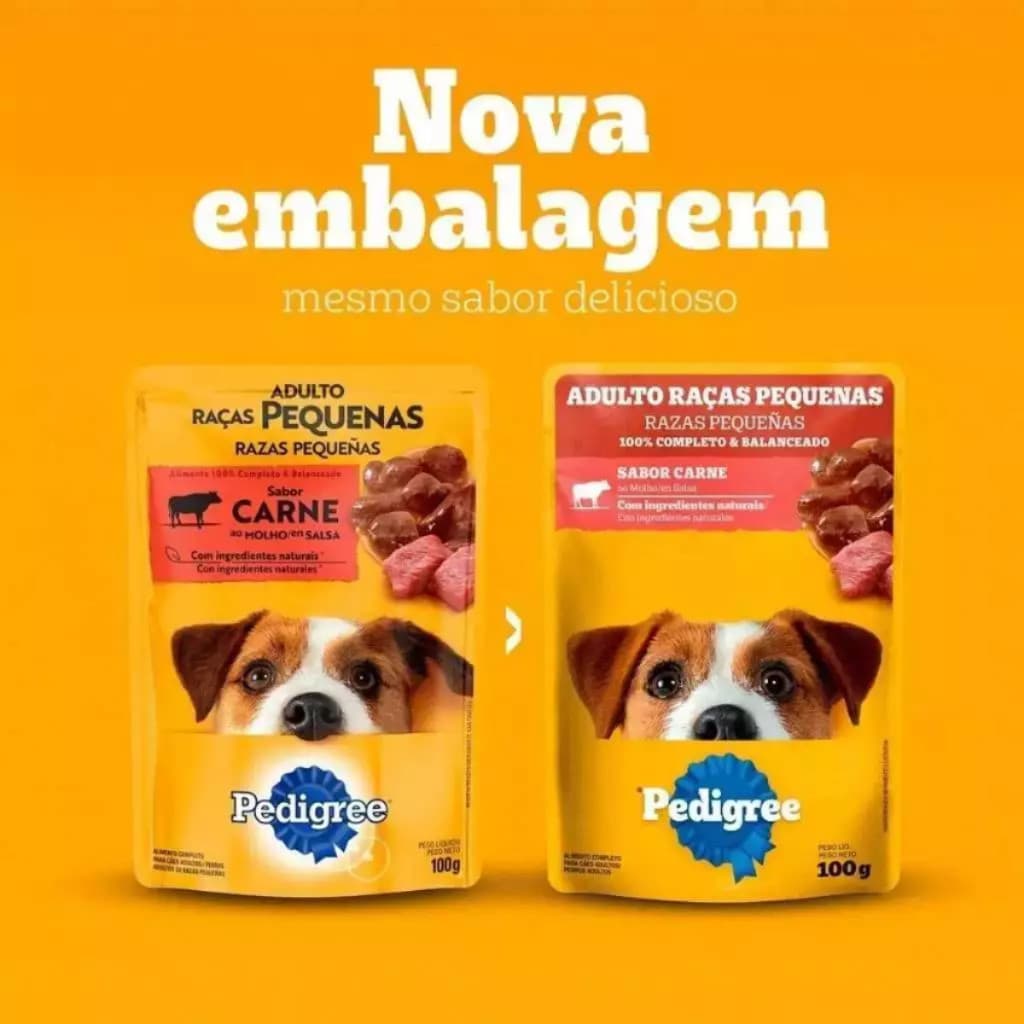 Sachê Pedigree Sabor Carne ao Molho para cachorros 100gr