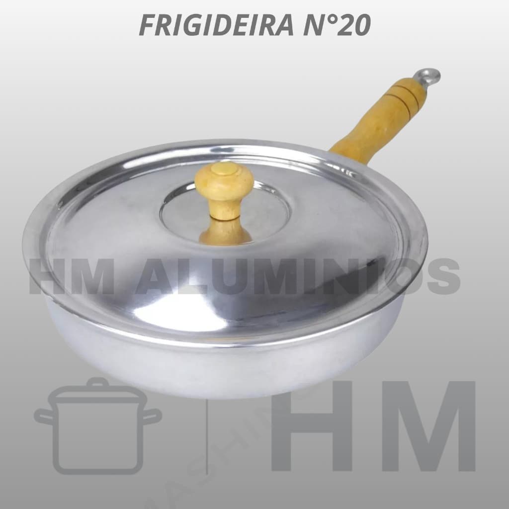 Frigideira em Alumínio Fundido N°20 com Tampa / LINHA PREMIUM
