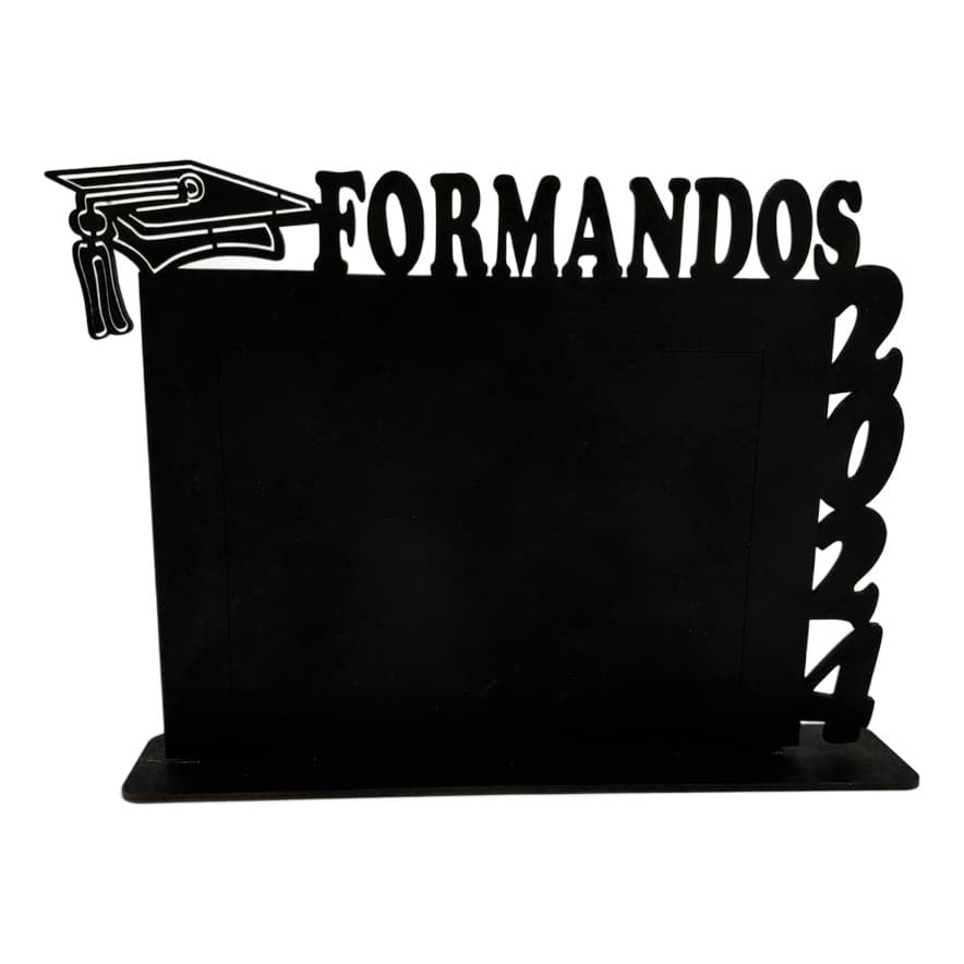 Kit 15 Porta Retrato Formandos  Mdf Preto Lembrancinha - Preto - Lisa