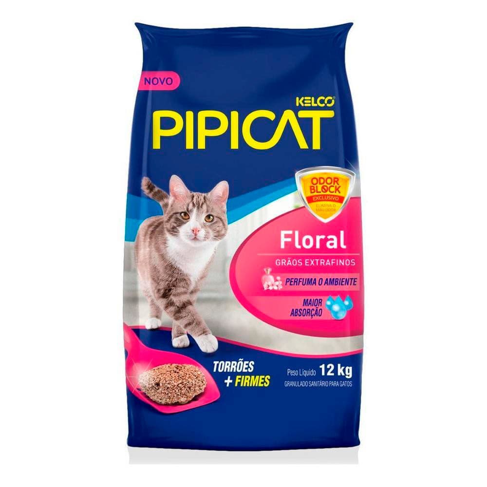 Areia para Gato Floral 12kg Pipicat