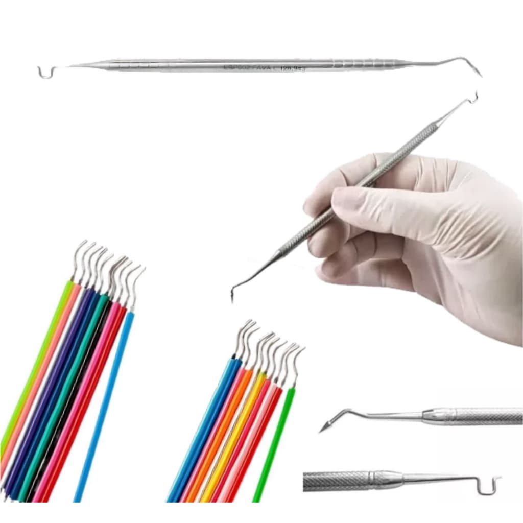 Kit 100 Borrachinhas 15 CORES DISPONIVEIS + Aplicador Inox Profissional Melhor Qualidade Orthometric