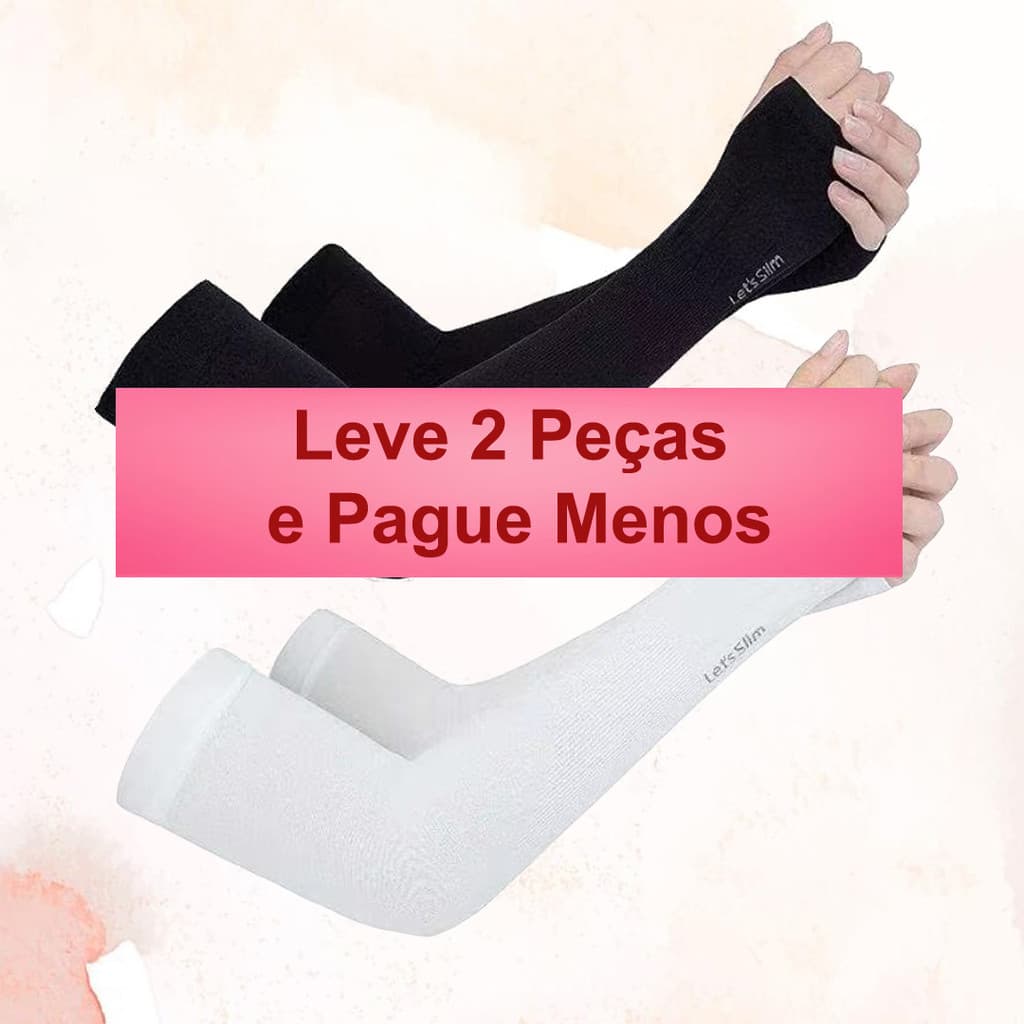 Kit 2 Pares de Manguito Mangote Proteção Solar Segunda Pele Ciclismo Esportes Unissex