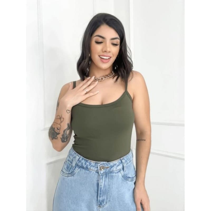 Kit 5 Blusa Regata Alcinha Em Malha Sued