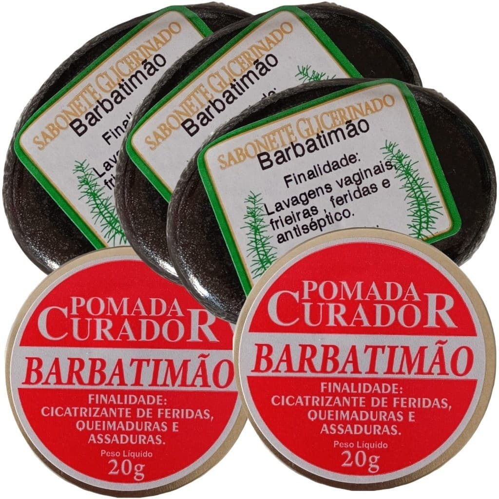 2 un de pomada Barbatimão 20g + 3 un de sabonete glicerinado Barbatimão - Envio Imediato.