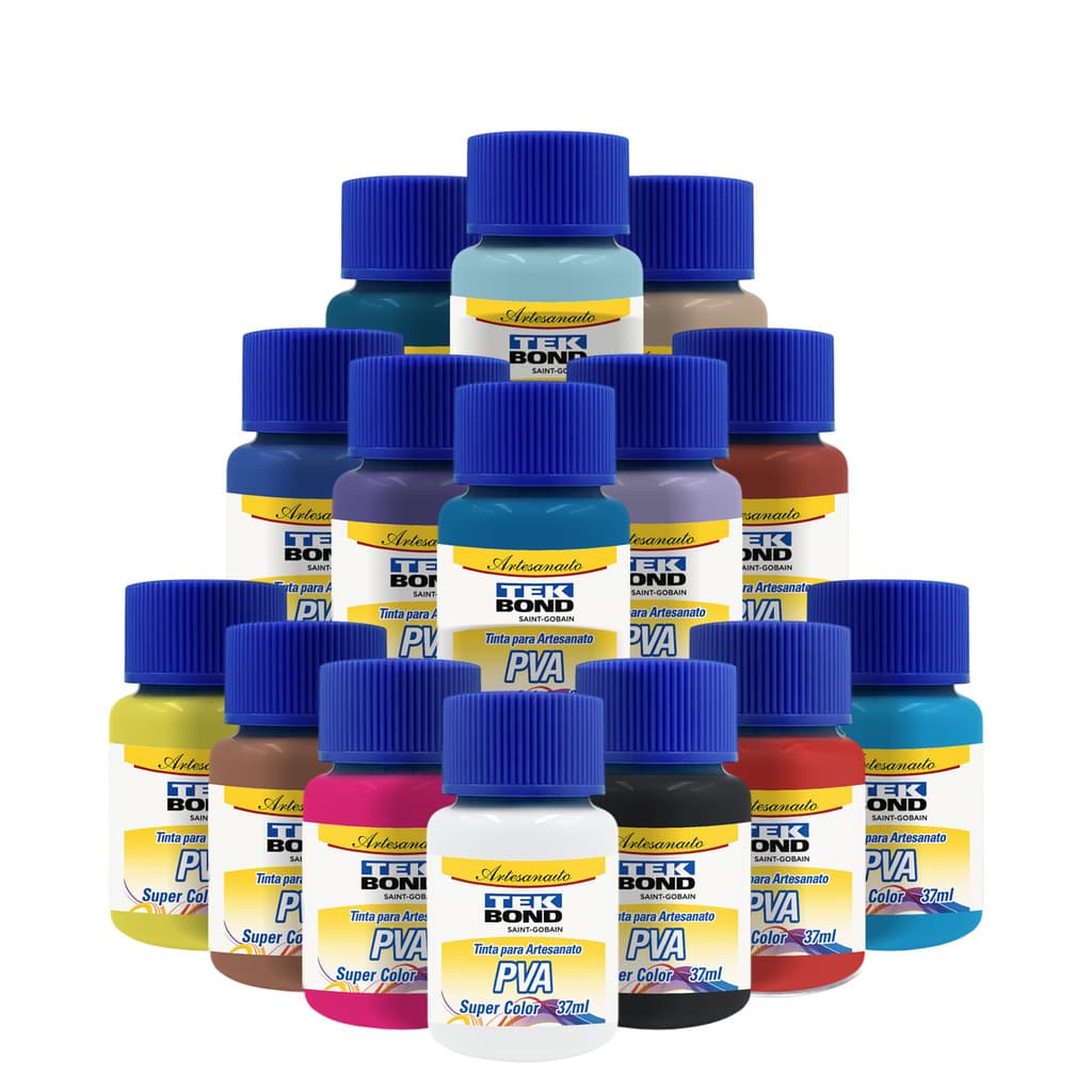 Tinta PVA TekBond Super Color 37ml  - MDF, Gesso, Madeira e EVA