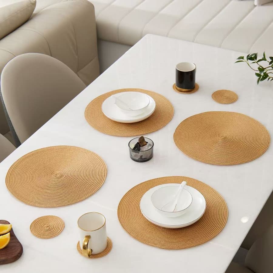 Kit Jogo Americano Redondo Sousplat 38cm Mesa Posta Cozinha Jantar Decorativo Natal