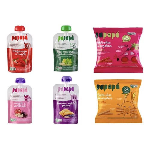 Kit 4 Papinhas Orgânicas Papapa 2 Palitinhos Vegetais Bebê S