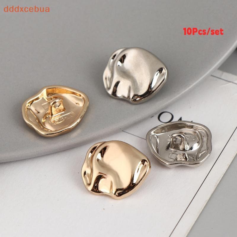 [dddxcebua] 10 Peças Botões Em Formato Irregular , Lindos De Haste De Metal Dourados/Prateados , Artesanato Faça Você Me