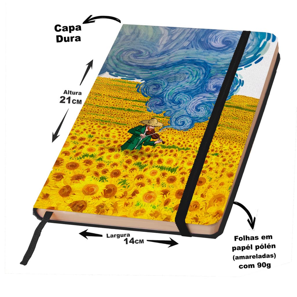 Caderno Sketckbook ou anotações COLEÇÃO VIDA E ARTE capa dura 160 páginas