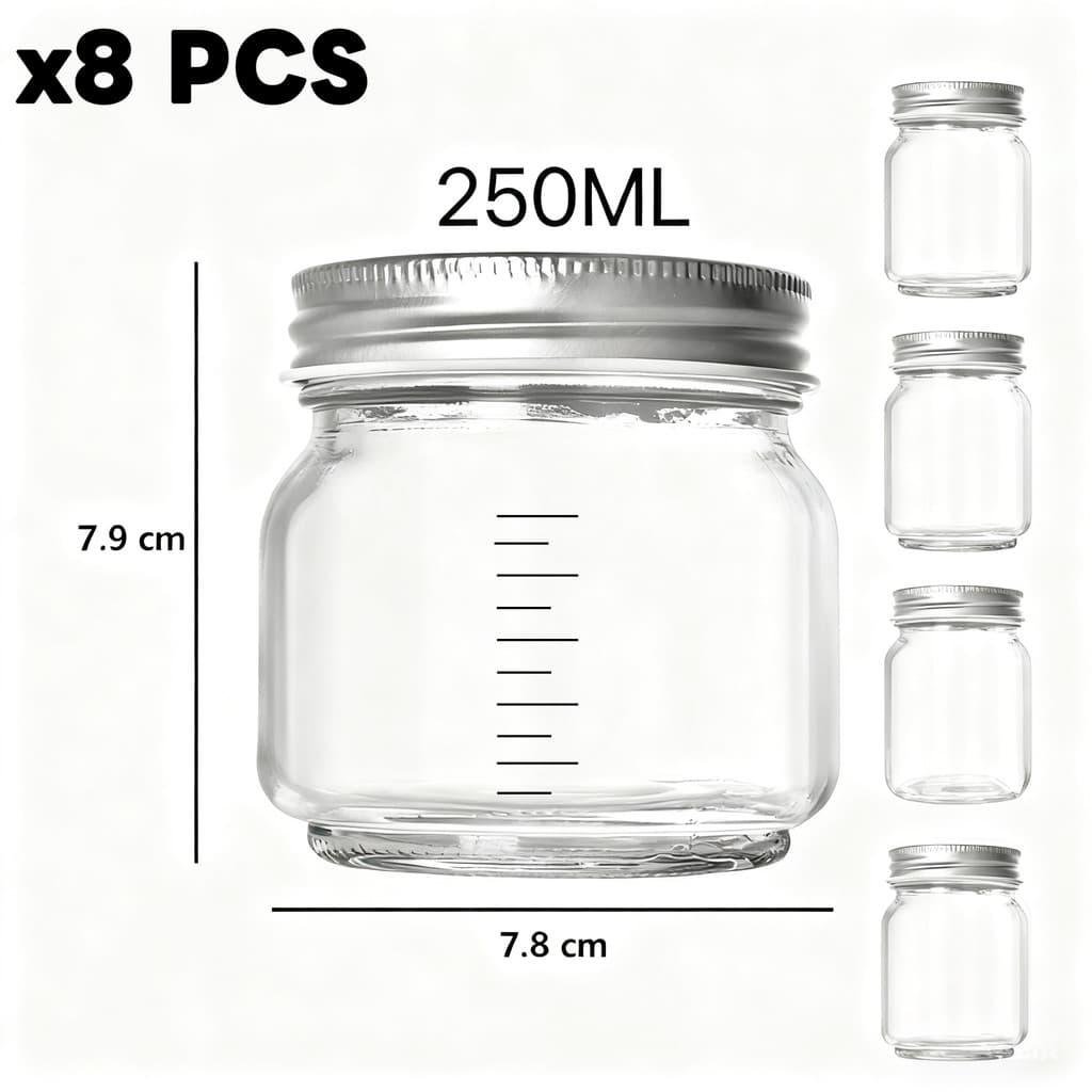 12 Potes de Vidro Armazenar Leite Materno ou Papinha com Graduação 250ml