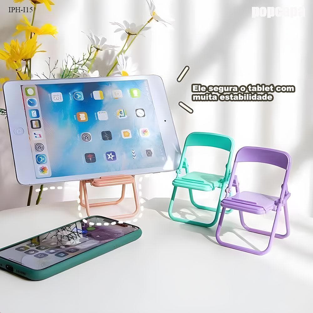Kit 5 Mini Suporte Para Celular Formado CADEIRA Dobrável Mesa Apoio Pequena Grande ZJ003
