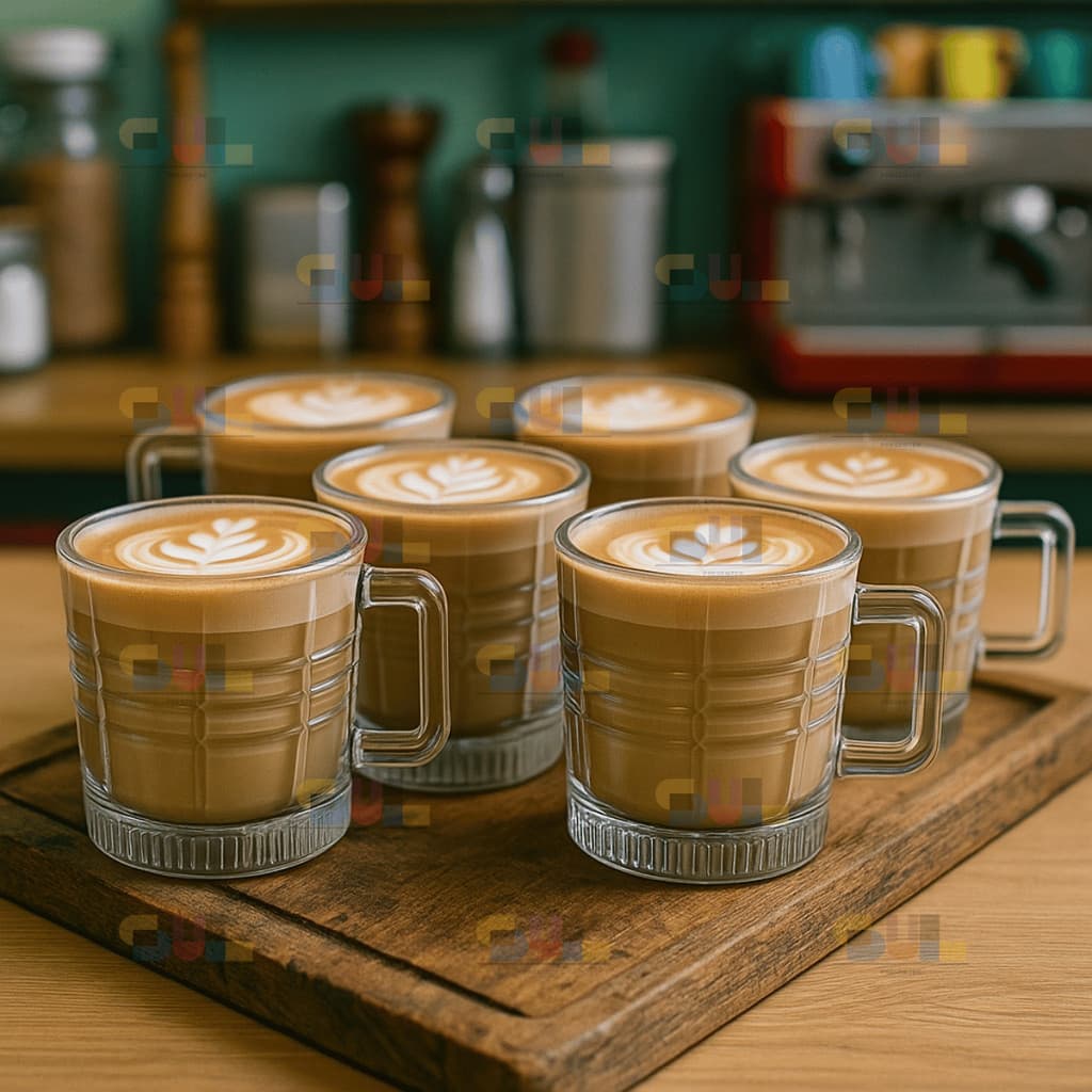 Jogo de Xicaras 6 PEÇAS Canecas ELUSIA 250ml Vidro Transparente Café Chá Bebidas Louças Cozinha