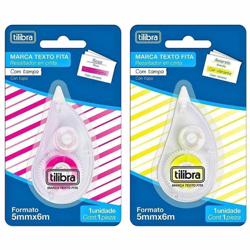 Kit com 2 Marca texto em fita tilibra
