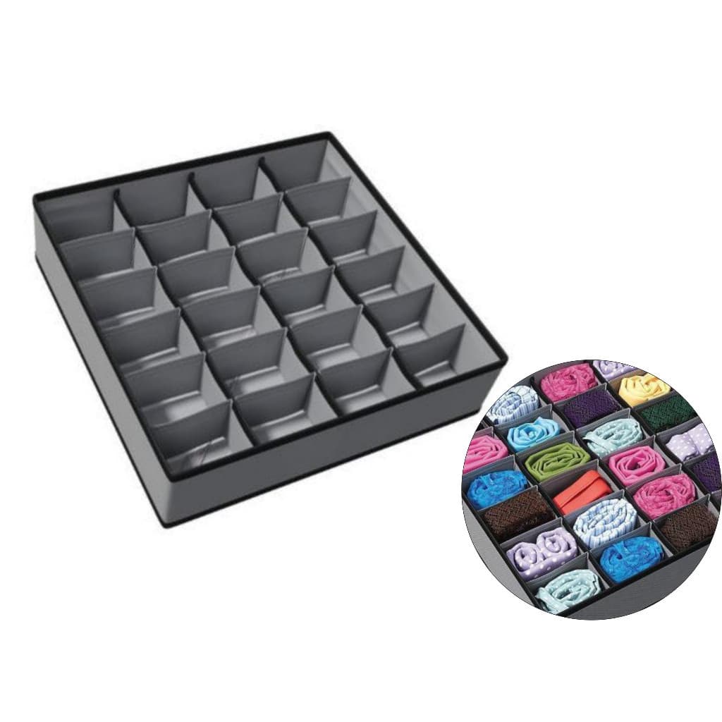 Organizador Dobrável 24 Compartimentos para Roupas Meias Cuecas Calcinhas Lingerie Armários Gavetas