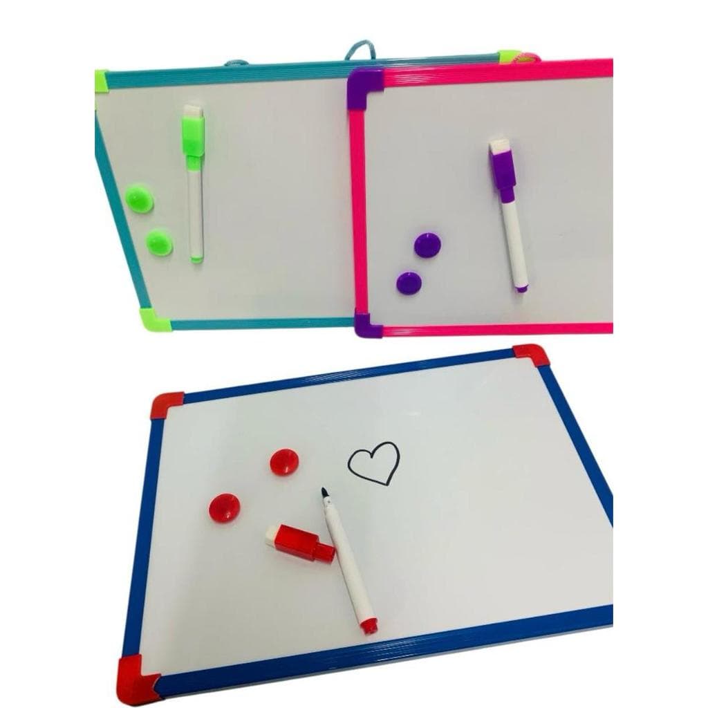 Quadro Branco Magnético Com Caneta Apagável E Ímãs Lousa De 2 Lado Moldura  -20x30 30x40 35x25