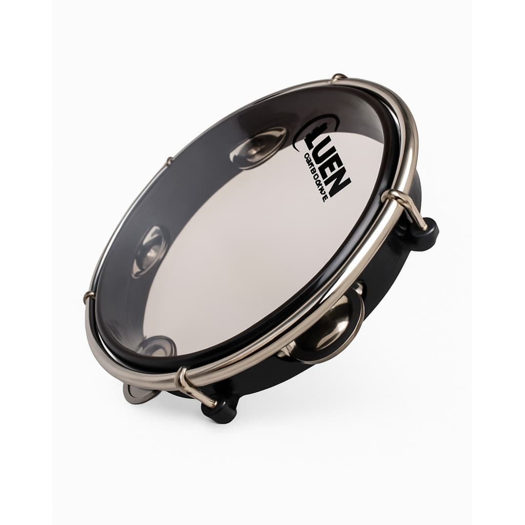 Pandeiro Luen 8 Junior Aro Abs Preto Bk Pele Cristal
