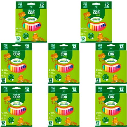 Kit 8 Mini Lápis de Cor Leo leo 12 Cores