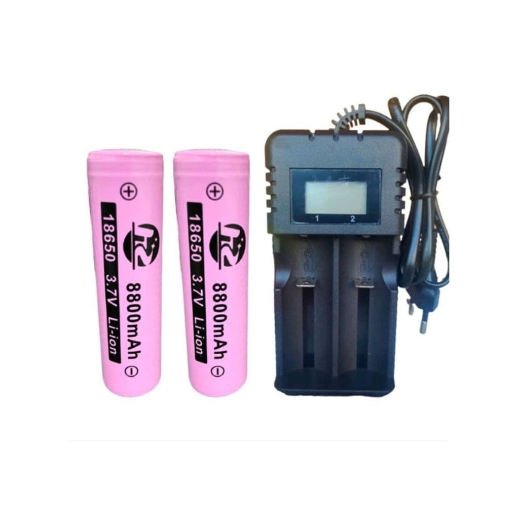 Kit 2 BateFVitoria 18650 8800mAh 3.7/4.2v + Carregador Duplo LED