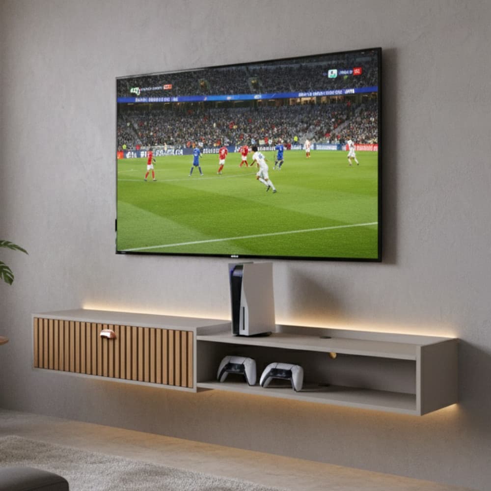 Rack King 1.80cm Decoração Sala Estar TV 75 polegadas Nicho Organizador 1 Porta - RPM