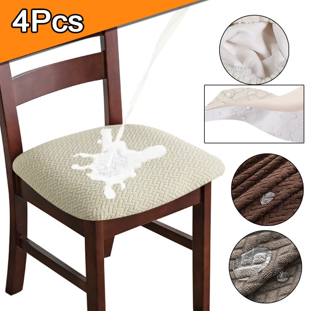 Kit2/4/6 Capas De Assento Impermeável De Cor Sólida Capa Protetora Para Cadeira De Jantar