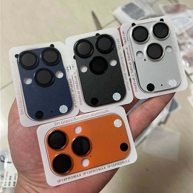 Segundos Mudança 17 Pro Max Falso Protetor De Lente Da Câmera Para IPhone 16 15 14 16Pro 15Pro 17Pro Metal Vidro Proteçã