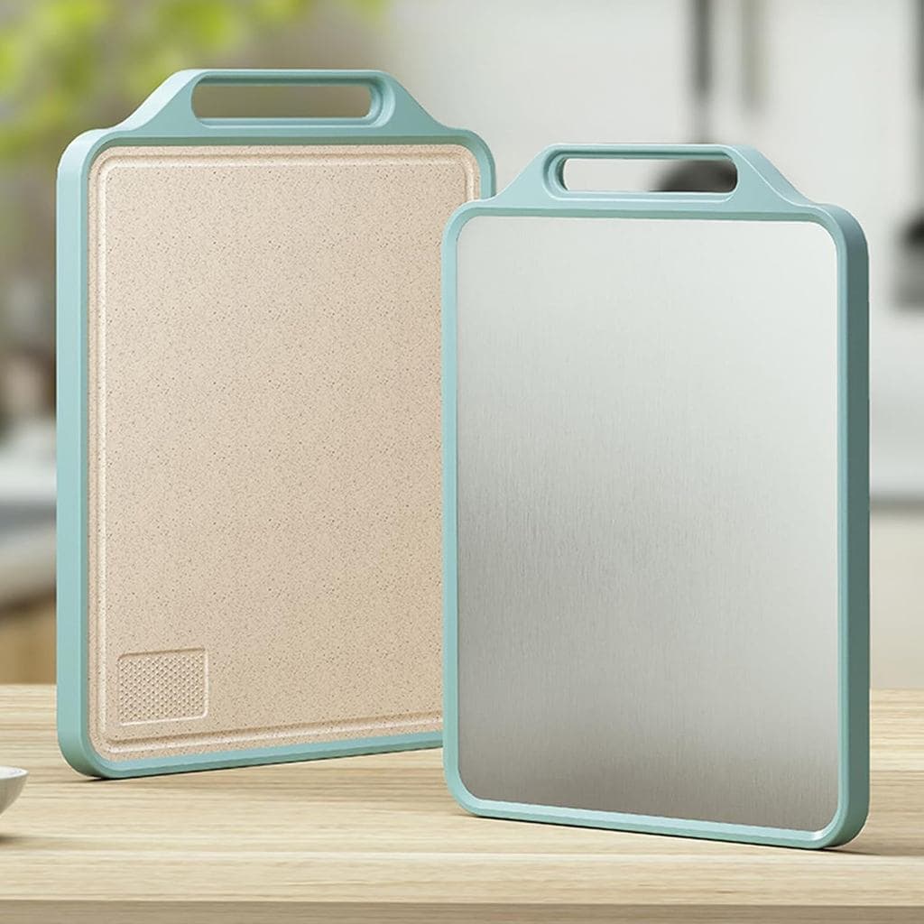 Tábua de Corte 2 em 1 Aço Inox e PP Durável Antiarranhão Para Carnes e Legumes