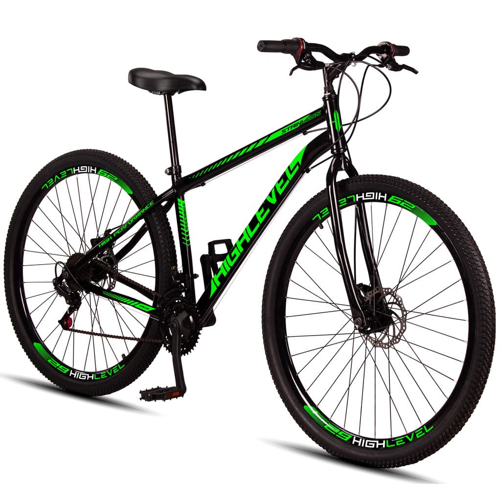 Bicicleta Aro 29 Aço Carbono Highlevel Freios A Disco 21 Marchas